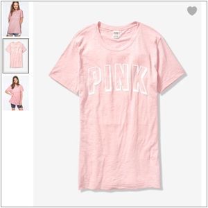 PINK Victoria's Secret Tops - VS PINK CAMPUS TEE ~L PINK Victoria's Secret Tops - VS PINK CAMPUS TEE ~L